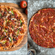 New York-style (left) and Chicago deep dish